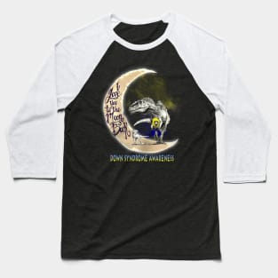 down syndrome awareness dinosaur moon Baseball T-Shirt